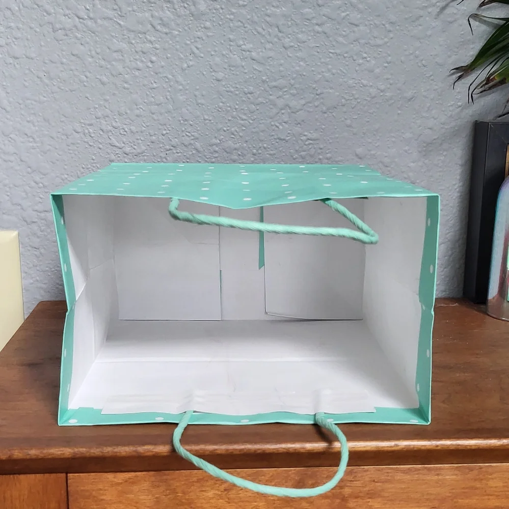 8-PACK Gift Bags NEW Mint Polkadot